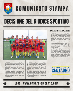 UFFICIALE | Giudice Sportivo