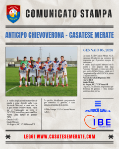 Anticipo gara di campionato ChievoVerona – Casatese Merate
